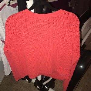 coral crew neck sweater